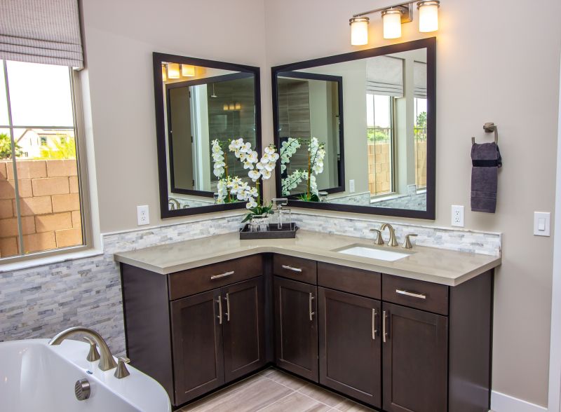 Contemporary Vanity with Dark Finish
